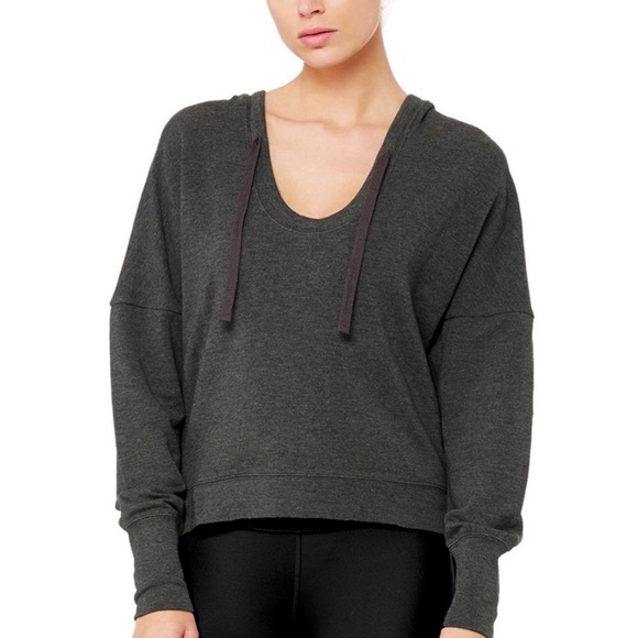 ALO Yoga Tops - ALO Yoga Charcoal Gray Hoodie